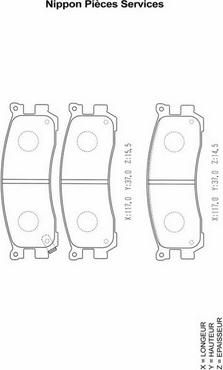 NPS M361A14 - Гальмівні колодки, дискові гальма autozip.com.ua