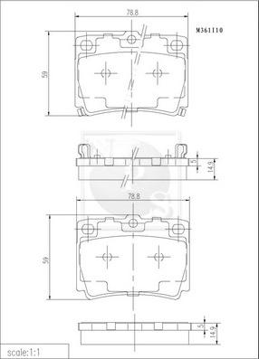 NPS M361I10 - Гальмівні колодки, дискові гальма autozip.com.ua