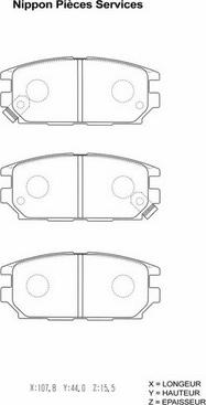 NPS M361I17 - Гальмівні колодки, дискові гальма autozip.com.ua