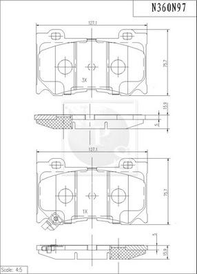 NPS N360N97 - Гальмівні колодки, дискові гальма autozip.com.ua