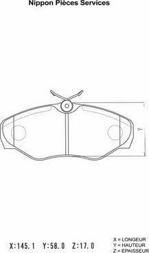 NPS N360N09 - Гальмівні колодки, дискові гальма autozip.com.ua