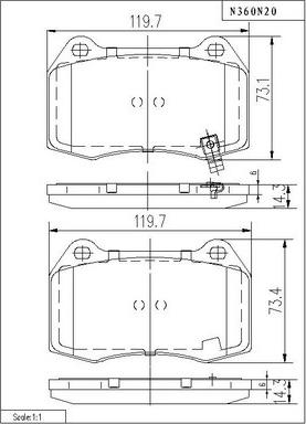 NPS N360N20 - Гальмівні колодки, дискові гальма autozip.com.ua