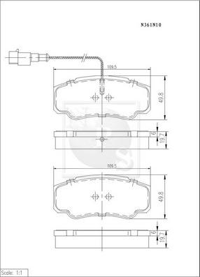 NPS N361N10 - Гальмівні колодки, дискові гальма autozip.com.ua