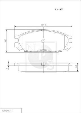 NPS N361N32 - Гальмівні колодки, дискові гальма autozip.com.ua