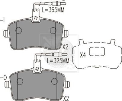 NPS P360A08 - Гальмівні колодки, дискові гальма autozip.com.ua