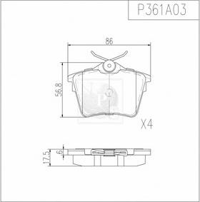 NPS P361A03 - Гальмівні колодки, дискові гальма autozip.com.ua