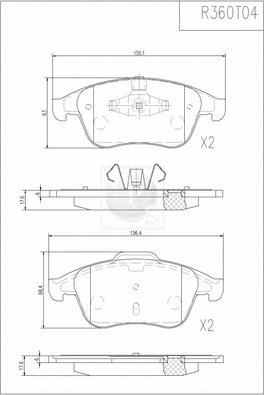 NPS R360T04 - Гальмівні колодки, дискові гальма autozip.com.ua