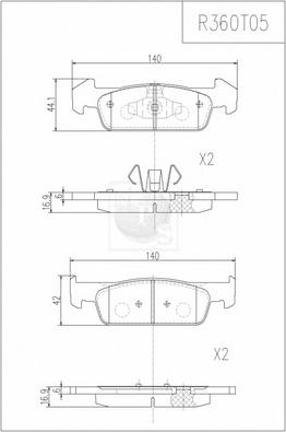 NPS R360T05 - Гальмівні колодки, дискові гальма autozip.com.ua