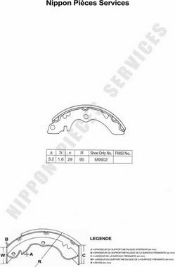 NPS S350I05 - Комплект гальм, барабанний механізм autozip.com.ua