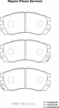 NPS S360U09 - Гальмівні колодки, дискові гальма autozip.com.ua