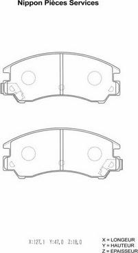 NPS S360U03 - Гальмівні колодки, дискові гальма autozip.com.ua