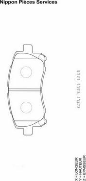 NPS S360U16 - Гальмівні колодки, дискові гальма autozip.com.ua