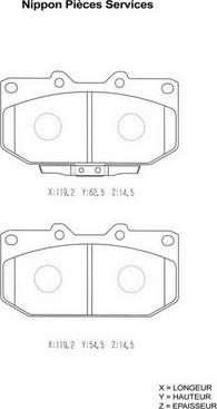 NPS S360U24 - Гальмівні колодки, дискові гальма autozip.com.ua