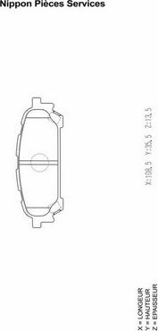 NPS S361U09 - Гальмівні колодки, дискові гальма autozip.com.ua