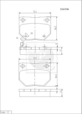 NPS S361U06 - Гальмівні колодки, дискові гальма autozip.com.ua