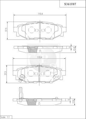 NPS S361U07 - Гальмівні колодки, дискові гальма autozip.com.ua