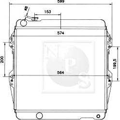 NPS T156A23 - Радіатор, охолодження двигуна autozip.com.ua