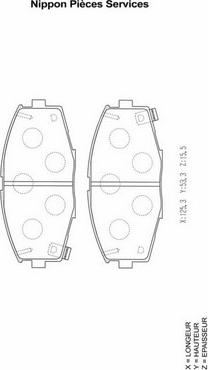 NPS T360A45 - Гальмівні колодки, дискові гальма autozip.com.ua