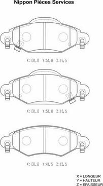 NPS T360A18 - Гальмівні колодки, дискові гальма autozip.com.ua