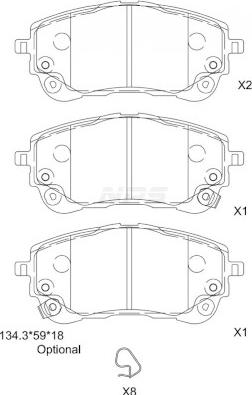 NPS T360A137 - Гальмівні колодки, дискові гальма autozip.com.ua