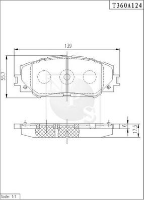 NPS T360A124 - Гальмівні колодки, дискові гальма autozip.com.ua