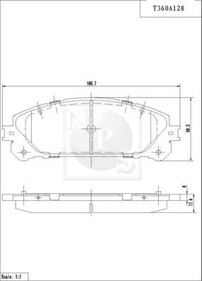 NPS T360A128 - Гальмівні колодки, дискові гальма autozip.com.ua