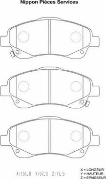 NPS T360A20 - Гальмівні колодки, дискові гальма autozip.com.ua