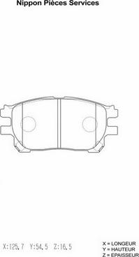 NPS T360A72 - Гальмівні колодки, дискові гальма autozip.com.ua