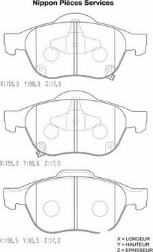 NPS T360A77 - Гальмівні колодки, дискові гальма autozip.com.ua