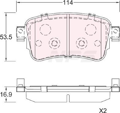 NPS T361A44 - Гальмівні колодки, дискові гальма autozip.com.ua