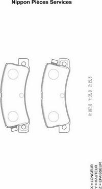 NPS T361A08 - Гальмівні колодки, дискові гальма autozip.com.ua