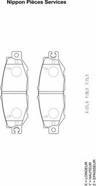 NPS T361A17 - Гальмівні колодки, дискові гальма autozip.com.ua