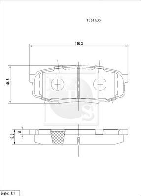 NPS T361A35 - Гальмівні колодки, дискові гальма autozip.com.ua