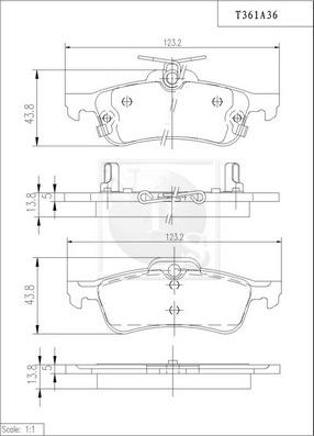 NPS T361A36 - Гальмівні колодки, дискові гальма autozip.com.ua