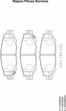 NPS T361A20 - Гальмівні колодки, дискові гальма autozip.com.ua