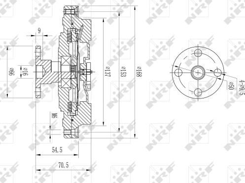 NRF 49630 - Вiскомуфта вентилятора Audi A4. A6. A8. VW Passat 95- autozip.com.ua