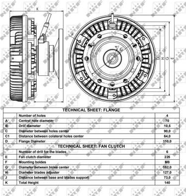 NRF 49004 - Зчеплення, вентилятор радіатора autozip.com.ua