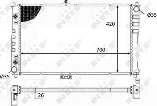 NRF 59019 - Радіатор, охолодження двигуна autozip.com.ua