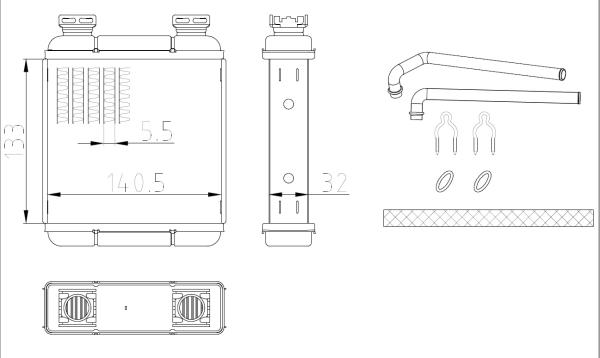 NRF 54411 - Теплообмінник, опалення салону autozip.com.ua