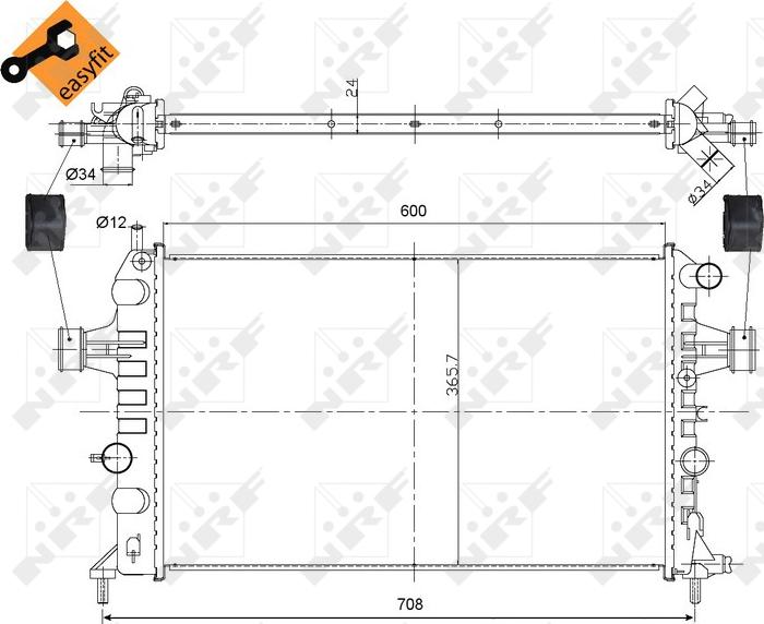 NRF 54668 - Радіатор, охолодження двигуна autozip.com.ua