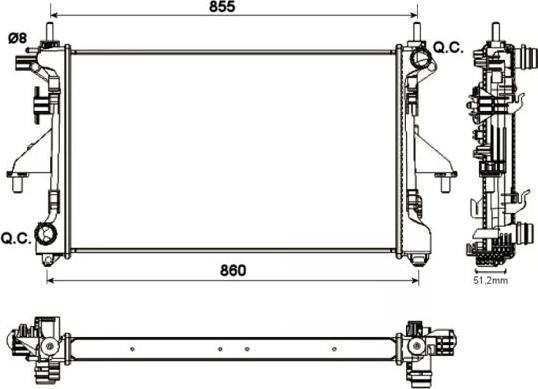 NRF 54204 - Радіатор, охолодження двигуна autozip.com.ua