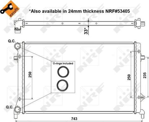 NRF 56153 - Радіатор, охолодження двигуна autozip.com.ua