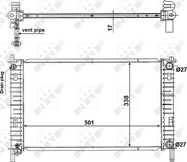 NRF 56134 - Радіатор, охолодження двигуна autozip.com.ua