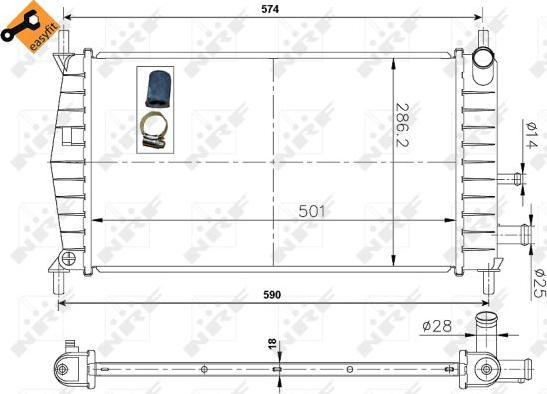 NRF 50131 - Радіатор, охолодження двигуна autozip.com.ua