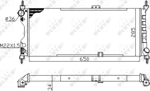 NRF 507522A - Радіатор Opel Combo. Corsa 1.5-1.7D 93-01 autozip.com.ua