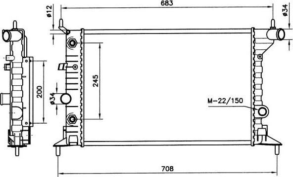 NRF 519516 - Радіатор, охолодження двигуна autozip.com.ua