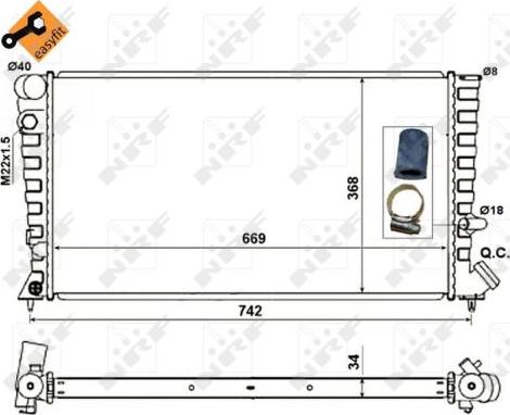 NRF 519510 - Радіатор, охолодження двигуна autozip.com.ua