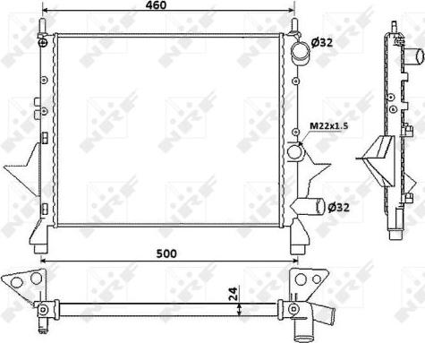 NRF 519513 - Радіатор, охолодження двигуна autozip.com.ua