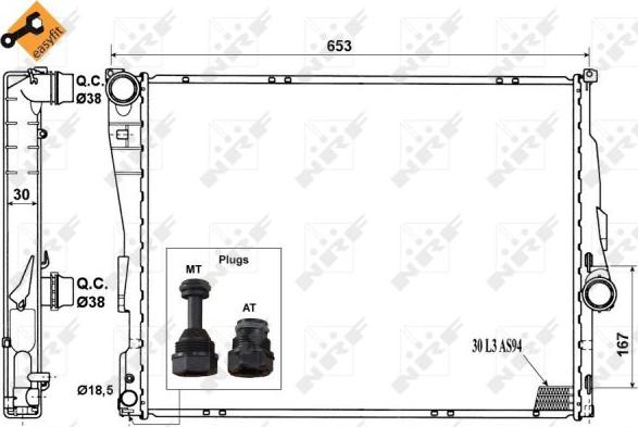 NRF 51580 - Радіатор, охолодження двигуна autozip.com.ua