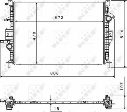 NRF 58499 - Радіатор, охолодження двигуна autozip.com.ua